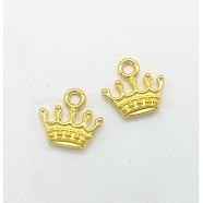 Zinc Alloy Pendants, DIY Accessories for UV Resin Jewelry Making, Crown, Golden, 14x13x3mm(PALLOY-WH0083-14)