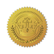 Self Adhesive Gold Foil Embossed Stickers, Medal Decoration Sticker, Crown, 5x5cm(DIY-WH0211-381)