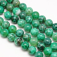 Natural Peacock Agate Round Bead Strands, Dyed, 12mm, Hole: 1mm, about 33pcs/strand, 15.7 inch(G-N0081-12mm-11)