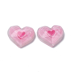 Transparent Epoxy Resin Decoden Cabochons, with Glitter Powder, Heart, 16x19.5x7.5mm(CRES-I030-20A)