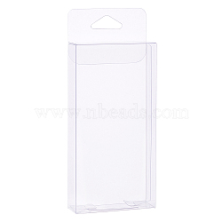 Foldable Transparent PVC Boxes, for Craft Candy Packaging Wedding Party Favor Gift Boxes, Rectangle, Clear, 6x2x12cm, Unfold: 17.3x8x0.06cm(CON-WH0068-93B)