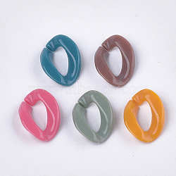 Opaque Acrylic Linking Rings, Quick Link Connectors, For Curb Chains Making, Twist, Mixed Color, 22x16.5x5.5mm, Inner Measure: 12x6mm(X-OACR-T011-88)