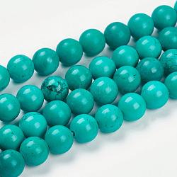 Natural Magnesite Beads Strands, Dyed & Heated, Round, 8mm, Hole: 1.5mm, about 49pcs/strand, 15.27 inch(38.8cm)(G-K205-02-8mm)
