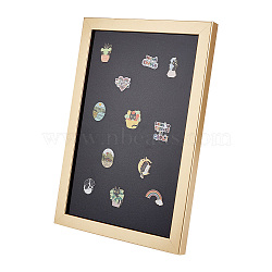 Wood & Plastic Rectangle Photo Frame Stand, for Badge Storage, Gold, 329x228x23mm(DJEW-WH0072-13B-03)