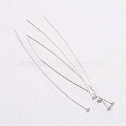 925 Sterling Silver Flat Head Pins, Silver, 34~35x0.5mm, Head: 1.5mm, about 232pcs/20g(STER-K017-35mm-S)