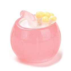 Luminous Resin Cute Ornaments, Glow in the Dark, Micro Landscape Decoration, Drink, Pink, 23x22mm(RESI-I054-02D)