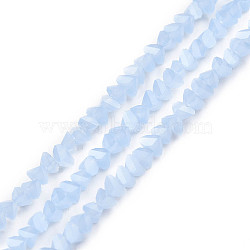 Imitation Jade Glass Beads Strands, Faceted Triangle, Cornflower Blue, 3x2x2mm, Hole: 0.8mm, about 150~152pcs/strand, 10.43 inch~11.42 inch(26.5~29cm)(GLAA-N052-01-B02)