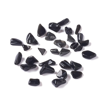 Natural Obsidian Chip Beads, No Hole/Undrilled, 5~10.5x5~7x2~4mm