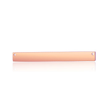 201 Stainless Steel Links connectors, Rectangle, Rose Gold, 30x5x1.5mm, Hole: 1.2mm