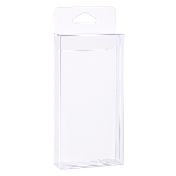 Foldable Transparent PVC Boxes, for Craft Candy Packaging Wedding Party Favor Gift Boxes, Rectangle, Clear, 6x2x12cm, Unfold: 17.3x8x0.06cm