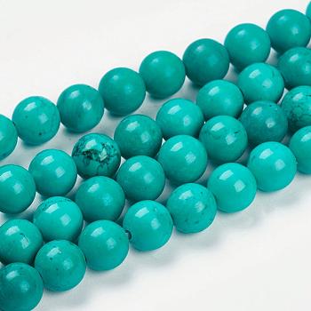 Natural Magnesite Beads Strands, Dyed & Heated, Round, 8mm, Hole: 1.5mm, about 49pcs/strand, 15.27 inch(38.8cm)