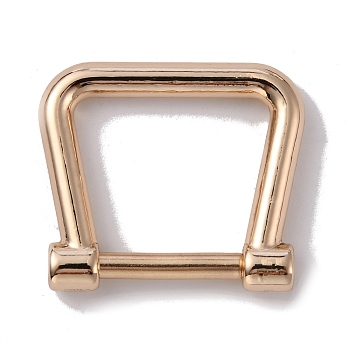 Alloy D-Rings with Screw Shackle, Buckles for Bag Strap Connector, Trapezoid, Light Gold, 2.4x2.8x0.5cm, Inner Diameter: 2x1.65cm