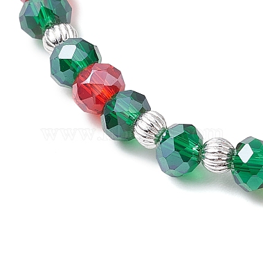 Christmas Tree Glass Beaded Stretch Bracelets(BJEW-JB11187)-4