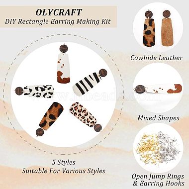 Набор для изготовления прямоугольных серег Olycraft своими руками(DIY-OC0009-82)-4