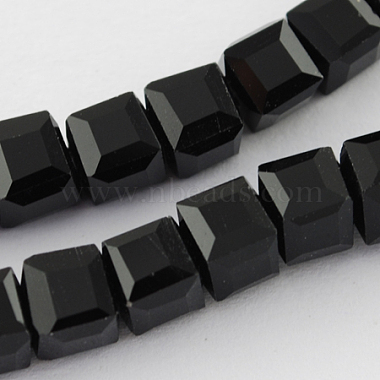 8mm Black Cube Glass Beads