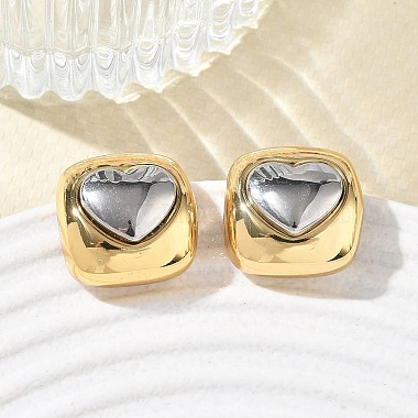 304 Stainless Steel Stud Earrings(SA-CBA2696-33GP)-1