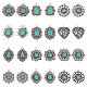 Elite 24Pcs 12 Styles Synthetic Turquoise Pendants(PALLOY-PH0002-19)-1