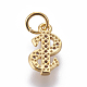 Brass Micro Pave Cubic Zirconia Charms(ZIRC-E161-02G)-2