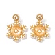 Christmas Snowflake Glass Seed Braided Dangle Stud Earrings(EJEW-B011-01B)-1