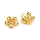 Brass Micro Pave Clear Cubic Zirconia Bead Caps(CU-CBA6A75-28G)-2