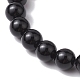 8mm Round Dyed Natural Tiger Eye & Black Onyx Beaded Stretch Bracelets(BJEW-TA00516-02)-4