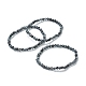 Natural Snowflake Obsidian Beaded Stretch Bracelets(BJEW-A117-A-45)-1