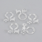 Plastic Clip-on Earring Findings, for Non-pierced Ears, Clear, Fit for 2mm Rhinestone, 11.5x9.5x3.5mm(KY-S155-06)