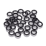 Rubber O Rings, Donut Spacer Beads, Fit European Clip Beads, Black, about 10mm in diameter, 1.9mm thick, 6.2mm inner diameter(NFC002-4)