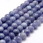 Natural White Jade Imitation Aquamarine Beads Strands, Round, Dyed, Medium Purple, 10mm, Hole: 1.2mm, about 37pcs/strand, 14.7 inch(G-F364-15-10mm)