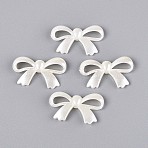 ABS Plastic Imitation Pearl Beads, Bowknot, Creamy White, 16.5x27x4.5mm, Hole: 1.8mm(OACR-T018-09)
