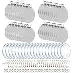 DIY Pendants Earrings Making Kit, with Glass Oval Cabochons, 304 Stainless Steel Finding, Stainless Steel Color, 18x13x4~5mm(DIY-DR0002-25)