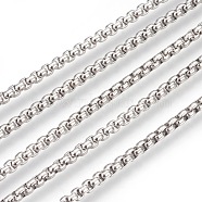 3.28 Feet 304 Stainless Steel Box Chains, Unwelded, Stainless Steel Color, 3mm(X-CHS-L017-07B)