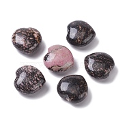 Natural Rhodonite Heart Love Stone, Pocket Palm Stone for Reiki Balancing, 29.5x30.5x15~16mm(G-O174-13B)