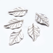 Tibetan Style Alloy Pendants, Lead Free and Cadmium Free, Antique Silver, 30x18x2mm, Hole: 1.6mm(X-LF0592Y)