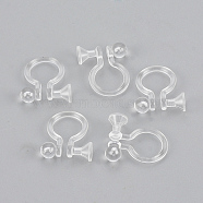 Plastic Clip-on Earring Findings, for Non-pierced Ears, Clear, Fit for 2mm Rhinestone, 11.5x9.5x3.5mm(KY-S155-06)