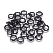 Rubber O Rings, Donut Spacer Beads, Fit European Clip Stopper Beads, Black, about 10mm in diameter, 1.9mm thick, 6.2mm inner diameter(NFC002-4)