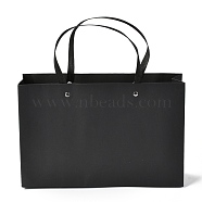 Rectangle Paper Bags, with Nylon Handles, for Gift Bags and Shopping Bags, Black, 29x0.4x19cm(CARB-O004-02C-06)