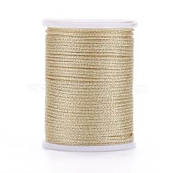 Polyester Metallic Thread, Wheat, 1mm, about 7.65 yards(7m)/roll(OCOR-G006-02-1.0mm-03)