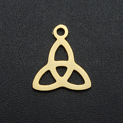 201 Stainless Steel Charms, Laser Cut, Trinity Knot, Golden, 13x11.5x1mm, Hole: 1.4mm(STAS-S105-JA594-1)
