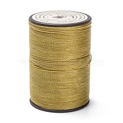 Round Waxed Polyester Thread String, Micro Macrame Cord, Twisted Cord, for Leather Sewing Stitching, Dark Goldenrod, 0.55mm, about 131.23 yards(120m)/roll(YC-D004-02C-018)