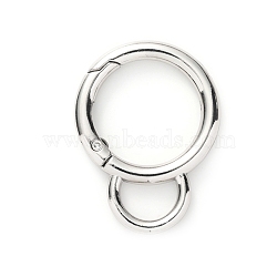 Alloy Spring Gate Rings, Gourd, Platinum, 5 Gauge, 44.4x33.6x4.5mm(PW-WG37915-01)