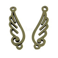 Wing Tibetan Style Alloy Links connectors, Cadmium Free & Nickel Free & Lead Free, Antique Bronze, 33x9x2mm, Hole: 2mm(TIBE-5381-AB-FF)