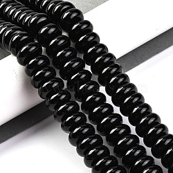 Natural Black Agate(Dyed & Heated) Beads Strands, Rondelle, 12.5x6mm, Hole: 1mm, about 62pcs/strand, 14.96''(38cm)(G-G177-F01-02)