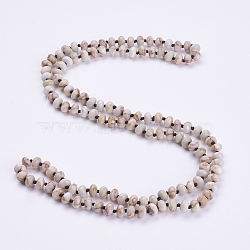 Natural Netstone Beaded Multi-use Necklaces/Wrap Bracelets, Three-Four Loops Bracelets, Abacus, 37.4 inches(95cm)(NJEW-K095-B09)