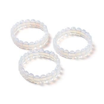 Opalite Oval Beaded Stretch Bracelet, Gemstone Jewelry for Women, Inner Diameter: 2-1/8 inch(5.4~5.5cm)