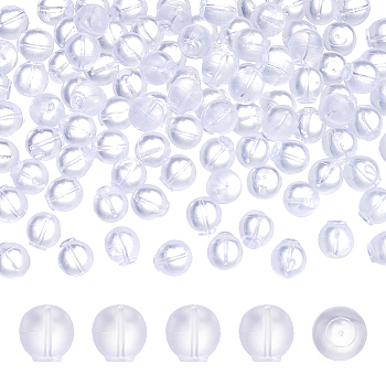 100Pcs Silicone Earring Nuts, Round, Clear, 6.5mm, Hole: 0.8mm