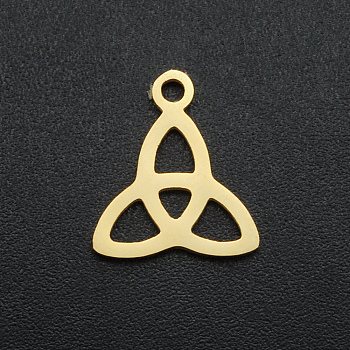 201 Stainless Steel Charms, Laser Cut, Trinity Knot, Golden, 13x11.5x1mm, Hole: 1.4mm
