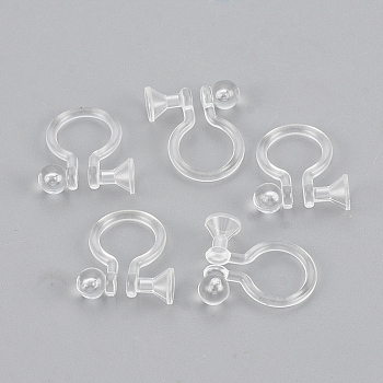 Plastic Clip-on Earring Findings, for Non-pierced Ears, Clear, Fit for 2mm Rhinestone, 11.5x9.5x3.5mm
