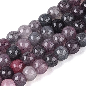 Ombre Effect Dyed Crackle Glass Beads Strands, Imitation Gemstones, Round, Dark Slate Gray, 6~6.5mm, Hole: 0.8~1mm, about 138~146pcs/strand, 29.92~31.89 inch(76~81cm)