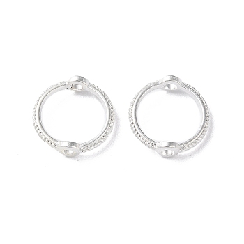 Alloy Bead Frames, Ring, Silver, 10.5x3mm, Hole: 1.4mm